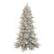 7.5ft Pre-lit Flocked Royal Majestic Douglas Fir Downswept Christmas Tree Sure-Lit Pole® 700 Dual Color LED Lights Metal Stand Green